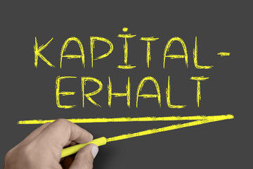 Anlagestrategie; Kapitalerhalt, Kreidetafel