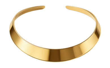 Shiny flat gold choker necklace.