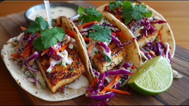 Mahi Mahi Fish Tacos With Cabbage Slaw