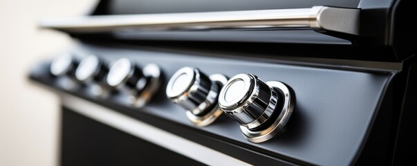 Chrome Knobs on Black Grill, Outdoor , Cooking