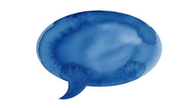Blue Watercolor Speech Bubble: A simple, yet impactful illustration of a blue watercolor speech bubble, ready to convey thoughts, ideas, or announcements.