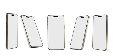 Smartphones with Blank Screens for App Mockups on Black