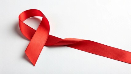 red ribbon on white background