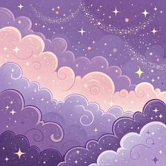 aesthetic dreamy background purple cloudy sky vector