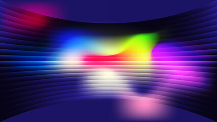 Abstract vibrant colorful light streaks on dark striped background for modern design concept