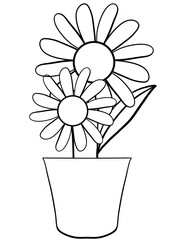 outline spring flower bouquet
