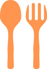 Spoon and fork flat illustration