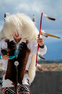 Santa Fe, New Mexico, United States.Indian Market Native American dancer