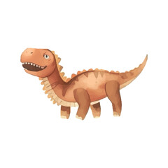 Cute cartoon dinosaur illustration. A friendly prehistoric historic animal character isolated on a white background. Vector art for kids