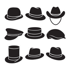 Different male hats vector
