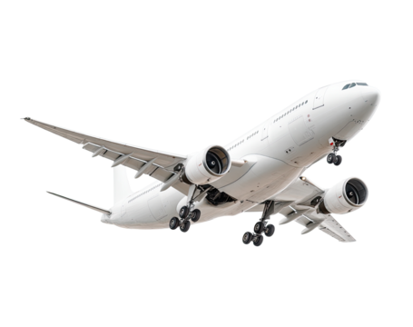 White airplane in flight