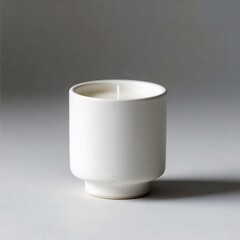 Artisan Kitchenware: Minimalist White Ceramic Mug and Natural Wooden Bowl Still Life
