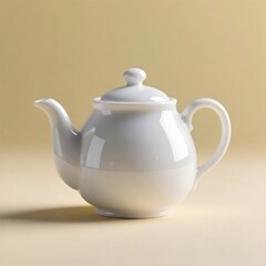 Japanese Style Dining Set: Close-up of Minimalist White Ceramic Teapot
