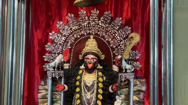 Dakshineswar Kali Maa idol in a Pandal in Kolkata 