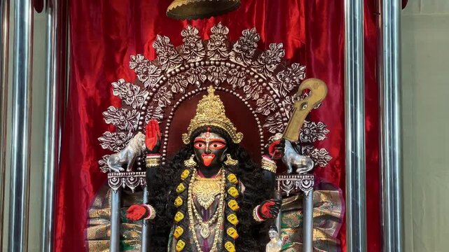 Replica of Dakshineswar Kali Maa at a Pandal in Kolkata