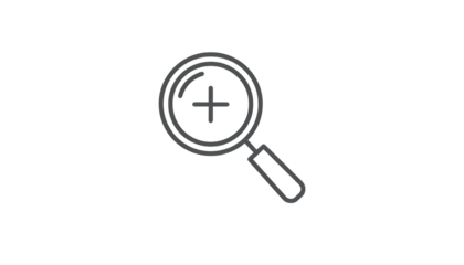 Magnifying glass icon for search and investigation cut out