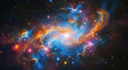 Fototapeta premium Explore the cosmos beautiful galaxy space nebula stars universe astronomy wallpaper background high resolution