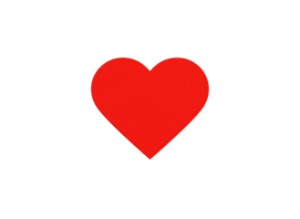 Red heart symbol cut out with transparent background