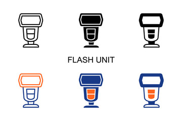 Flash Unit Icon Multi Style Vector Illustration