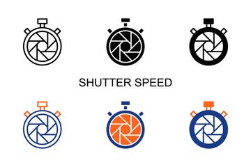 Shutter Speed Icon Multi Style Vector Illustration
