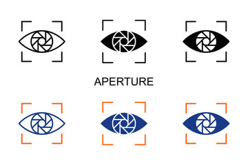 Aperture Icon Multi Style Vector Illustration