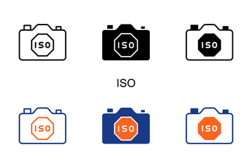 Iso Icon Multi Style Vector Illustration