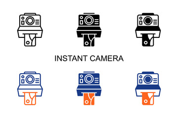Instant Camera Icon Multi Style Vector Illustration