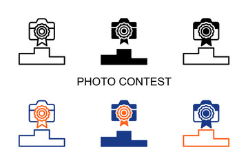 Photo Contest Icon Multi Style Vector Illustration
