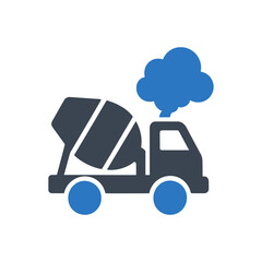 Construction Mixer Truck Smog Icon