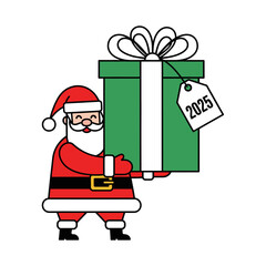 Christmas & New Year — Santa Bringing 2025 Gifts