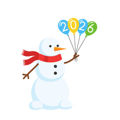 nowman Celebrating New Year 2026 Vector