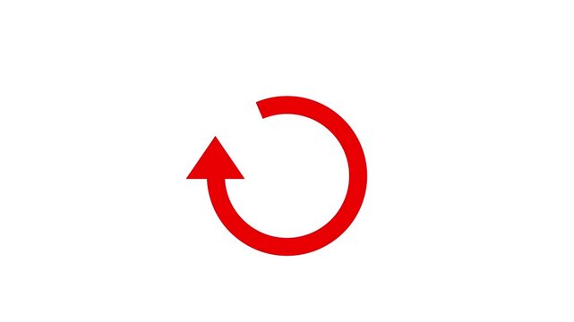 Refresh and reload arrow spinning animation loop on white background