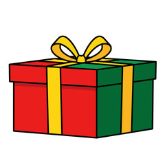 Christmas Gift Box With Ribbon