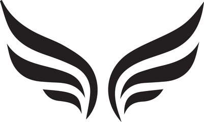Modern abstract black wings symbol graphic design element icon