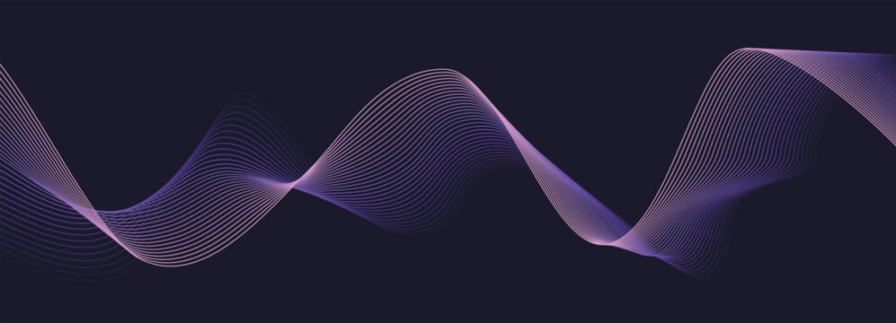 Pink purple gradient lines dynamic wavy vector design element calming rhythms colorful futuristic modern style