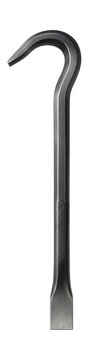 Durable steel crowbar with a flat chisel end for demolition at construction sites.