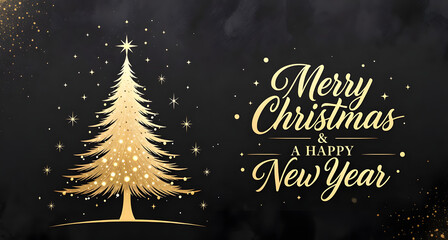 Golden Christmas magic shining brightly, celebrating warmth, joy, and the hopeful promise of a beautiful New Year
