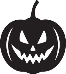 Spooky carved halloween pumpkin jack-o-lantern silhouette design
