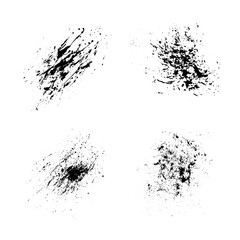 ink splatter grunge painting element set