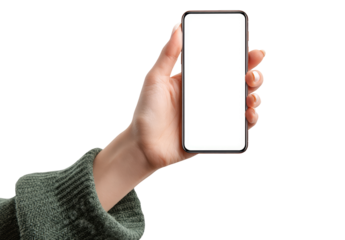 Hand holding a smartphone with blank screen (3)