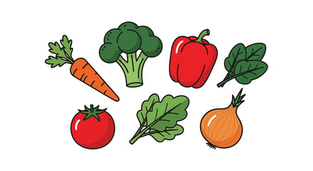 vegetables isolated on white