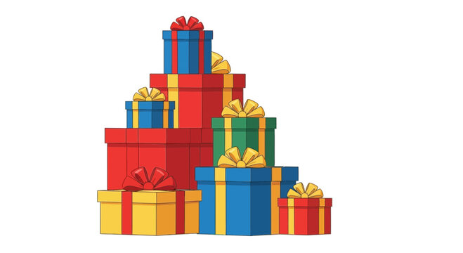 colorful gift boxes isolated