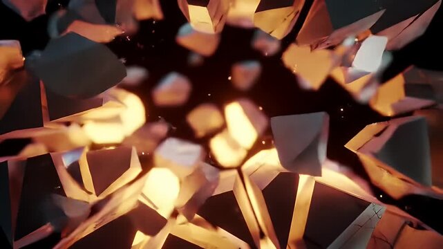 Sparkling Black Gemstone with Angular Facets Shining Against a Dark Background in Close-Up