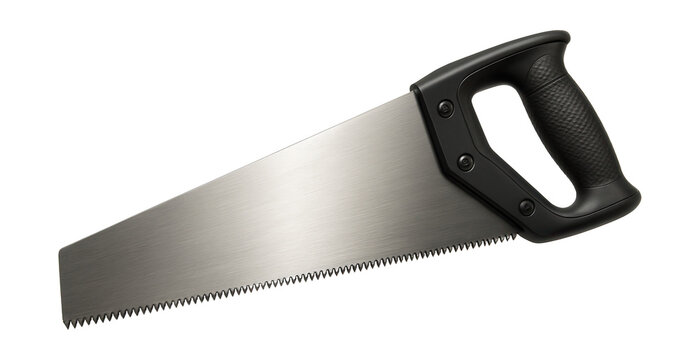 18-inch handheld saw with a straight blade and rubber grip for DIY projects.