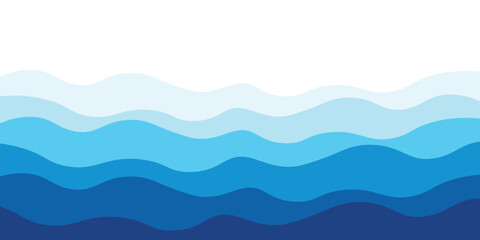 Sea waves layered vector background illustration and sea beach vector illustration.