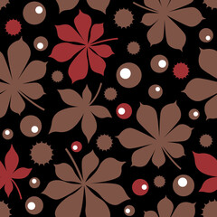 Seamless Pattern with Fall Leaves