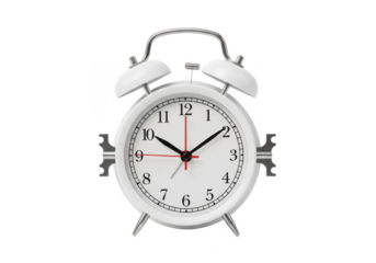 Classic alarm clock time reminder isolated on transparent background