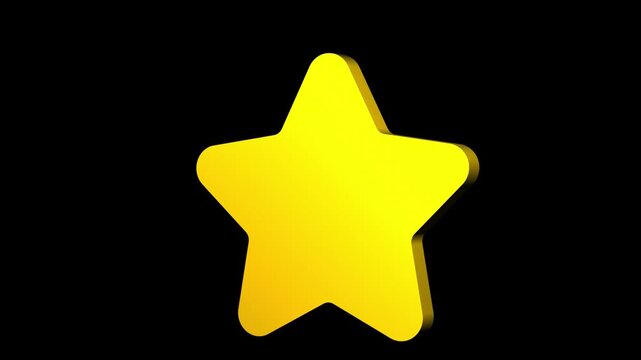 Luxury 3D Golden Star Rotating with Brilliant Sparkles and Glow, Ideal for Rating Animation, Favorite Mark, Excellence Symbol, Premium Quality Badge, Celebrity Status, Top Rated Video, Shining Star Mo