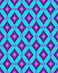 Vibrant Geometric Diamond Pattern on Turquoise Background