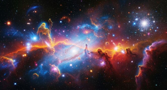 Explore the colorful cosmic nebula galaxy deep space universe astronomy wallpaper background hd desktop image